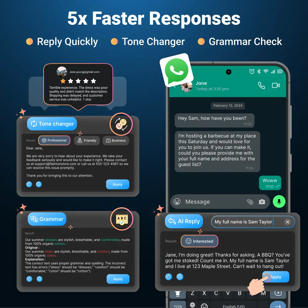 AI Keyboard MOD APK Premium Unlocked Smart Typing &amp; AI Writing Assistant For Android (Latest Version) Screenshot