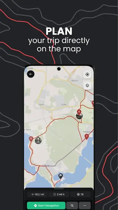 Calimoto MOD APK Best Motorcycle Route Planner and Navigation App for Android [Premium Unlocked] Screenshot