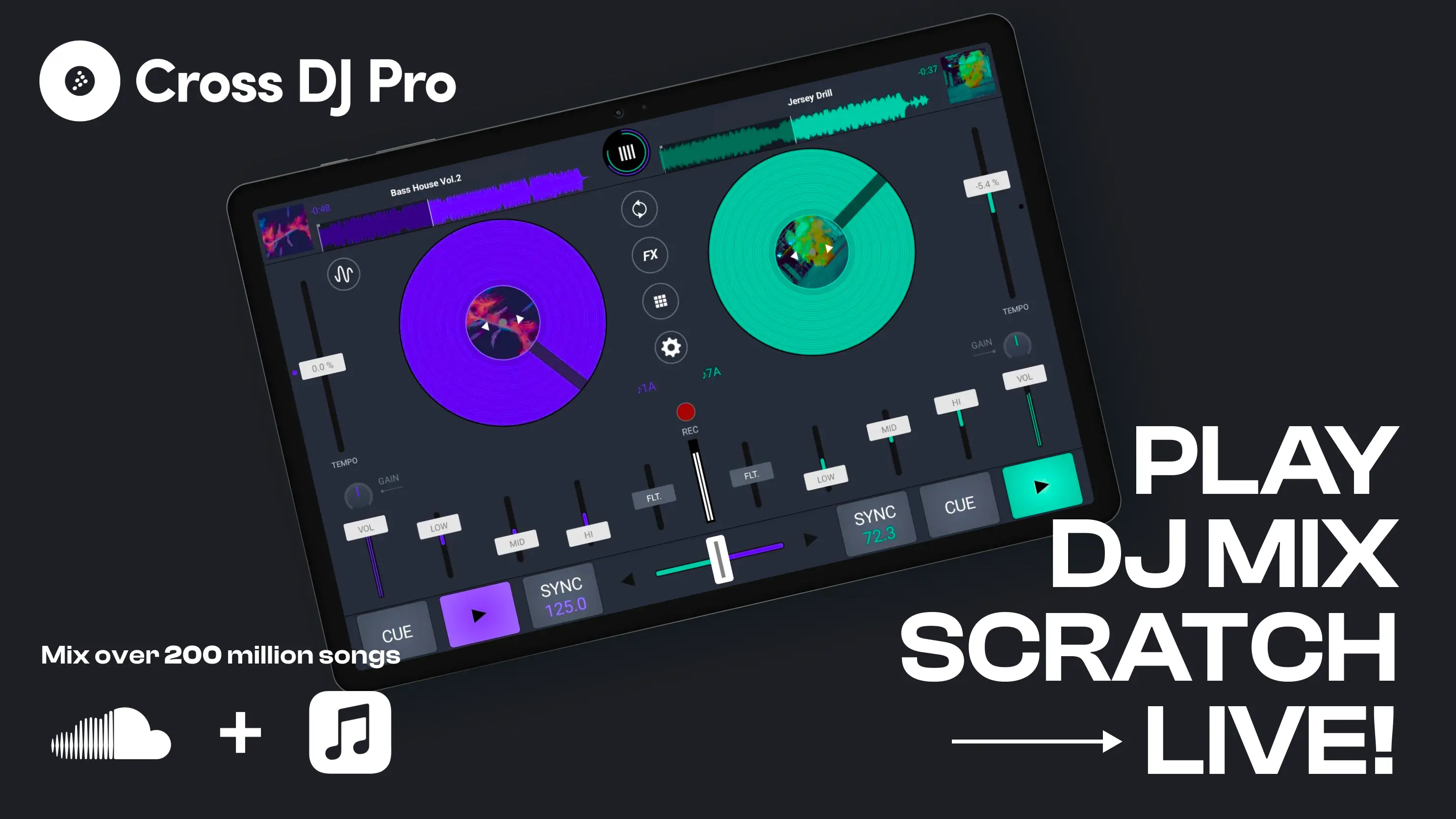 Cross DJ Pro MOD APK Best DJ Mixer and Music Remix App for Android [Premium Unlocked] Screenshot