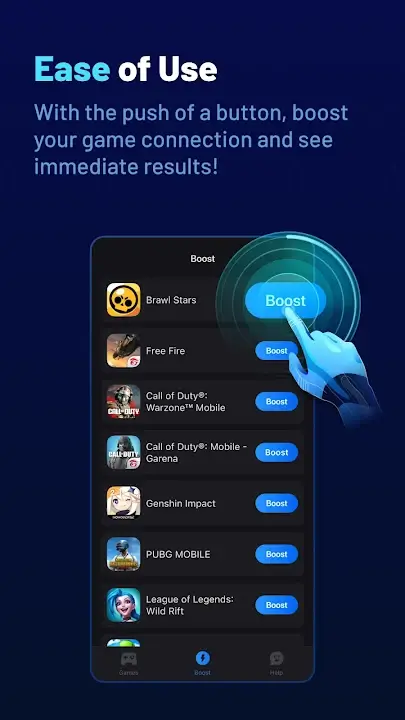 GearUP Game Booster MOD APK Best Gaming VPN and Lag Fix App for Android [Premium Unlocked] Screenshot