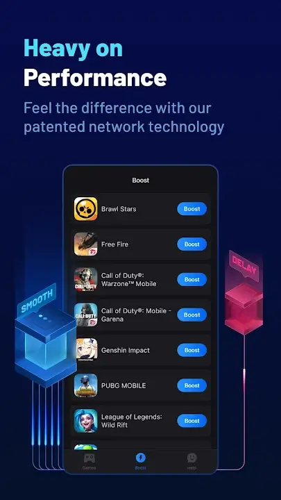 GearUP Game Booster MOD APK Best Gaming VPN and Lag Fix App for Android [Premium Unlocked] Screenshot