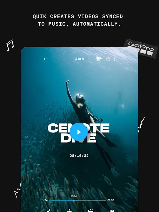 GoPro Quik MOD APK Best Video Editor and Automatic Video Maker App for Android [Premium Unlocked] Screenshot