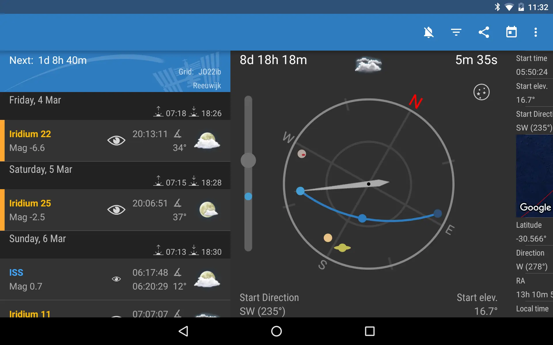 ISS Detector MOD APK Best Satellite Tracker and Space Station Finder App for Android [Premium Unlocked] Screenshot