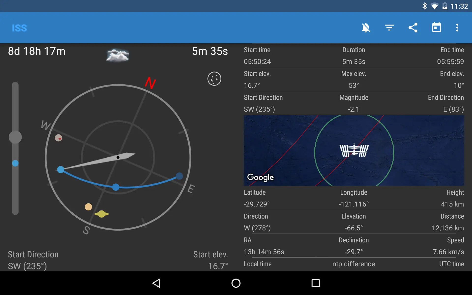 ISS Detector MOD APK Best Satellite Tracker and Space Station Finder App for Android [Premium Unlocked] Screenshot