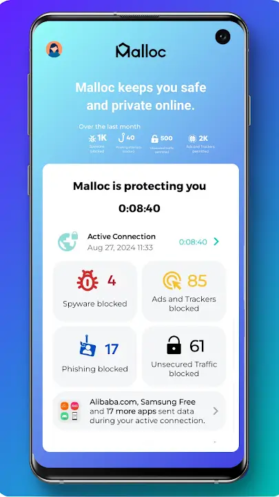 Malloc VPN MOD APK Best Secure VPN and Privacy Protection App for Android [Premium Unlocked] Screenshot
