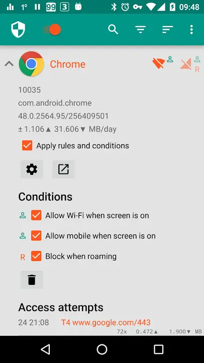 NetGuard MOD APK Best Internet Firewall and Data Saver App for Android [Premium Unlocked] Screenshot
