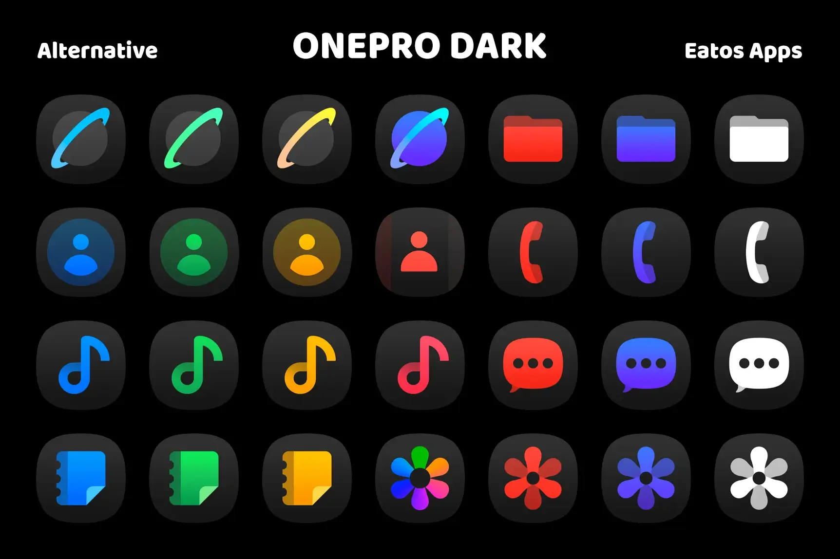 OnePro Dark MOD APK Best AMOLED Dark Theme Icon Pack for Android [Premium Unlocked] Screenshot