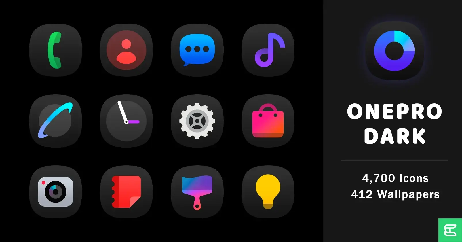 OnePro Dark MOD APK Best AMOLED Dark Theme Icon Pack for Android [Premium Unlocked] Screenshot