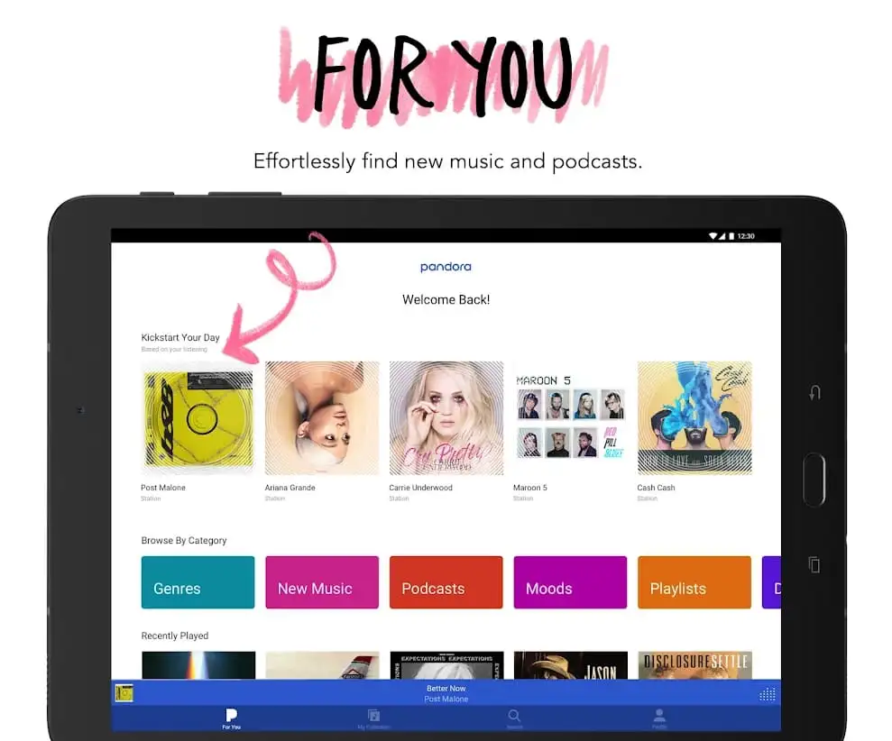 Pandora MOD APK Best Music Streaming and Podcast App for Android [Premium Unlocked] Screenshot