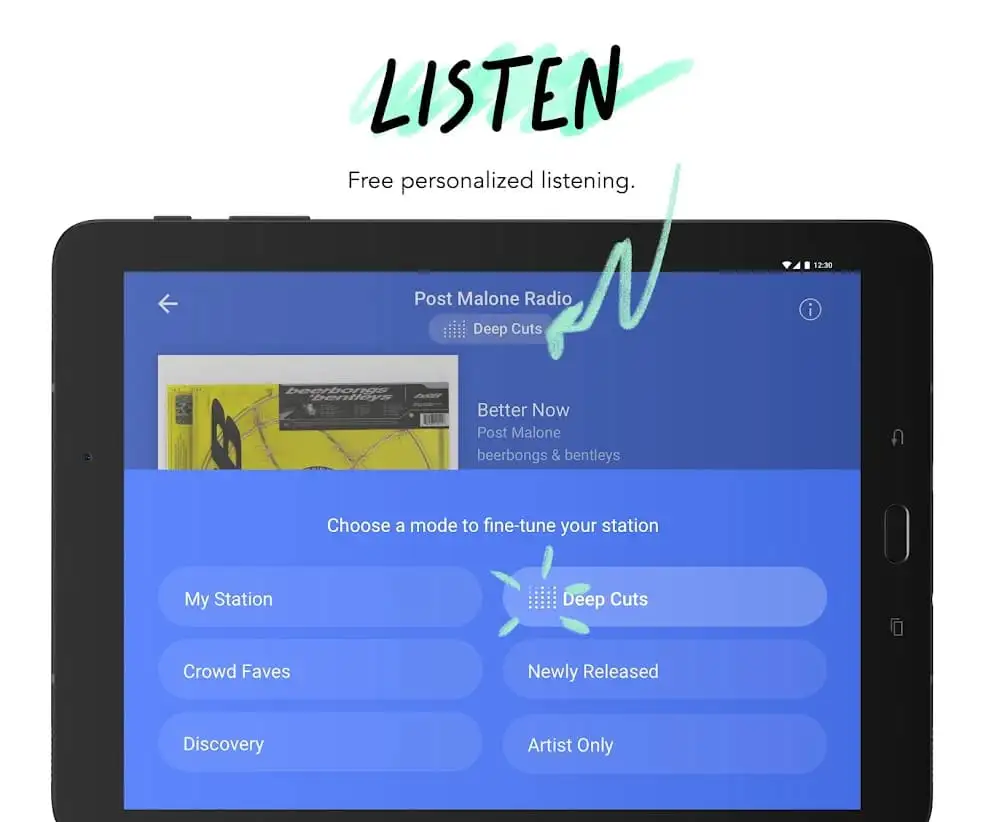 Pandora MOD APK Best Music Streaming and Podcast App for Android [Premium Unlocked] Screenshot