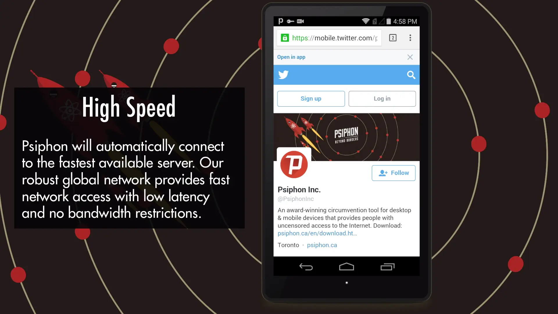 Psiphon Pro MOD APK (Premium Unlocked, Unlimited Speed) Download Latest Version Screenshot