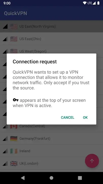 Quick VPN MOD APK Best Secure VPN and Fast Proxy App for Android [Premium Unlocked] Screenshot