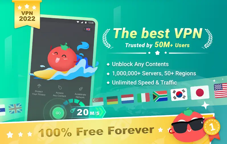 Tomato VPN MOD APK Best Fast Secure VPN and Private Internet App for Android [Premium Unlocked] Screenshot