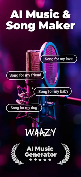 Waazy Music AI MOD APK Best AI Music Generator and Song Creation App for Android [Premium Unlocked] Screenshot