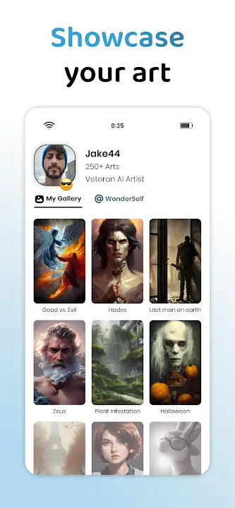 Wonder MOD APK Best AI Art Generator and Image Creator App for Android [Premium Unlocked] Screenshot