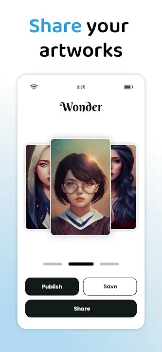 Wonder MOD APK Best AI Art Generator and Image Creator App for Android [Premium Unlocked] Screenshot
