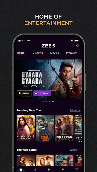 ZEE5 MOD APK Best Movies, TV Shows and Live TV Streaming App for Android [Premium Unlocked] Screenshot